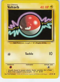 Voltorb 067/102 Base Set Common Normal LP/MP Pokemon TCG - Image 1