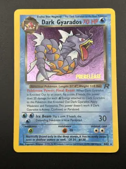 Dark Gyarados PreRelease 8/82 Promo Holo Team Rocket Pokemon Card Near Mint - Image 2