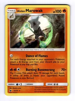 Alolan Marowak SM - Crimson Invasion #12 (2017) Holo NM Pokemon - Image 1