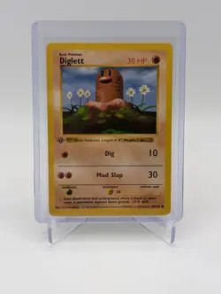 *DESC* HP 1st Edition Diglett 047/102 Pokemon Base Set (Shadowless) - Image 1