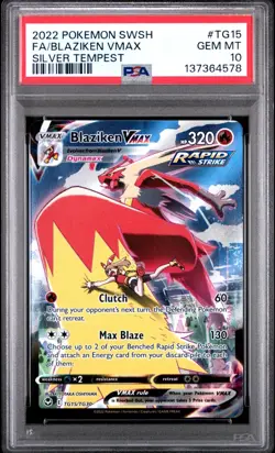 PSA 10 BLAZIKEN VMAX TG15/TG30 FULL ART SILVER TEMPEST POKEMON 🔥 - Image 1