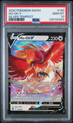 PSA 10 Ho Oh V #140 Pokemon SWSH Silver Tempest English 2022 - Image 1