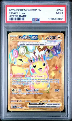 Pikachu EX 247/191 Hyper Rare Ssp En Surging Sparks Pokemon PSA 9 *985 - Image 1