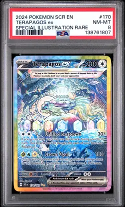 Terapagos EX 170/142 Special Illustration Rare Pokemon PSA 8 *807 - Image 1