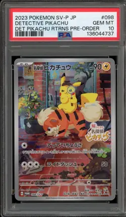 Pokemon Detective Pikachu Returns Preorder JPN FA Promo 098/SV-P PSA 10 Gem Mint - Image 1