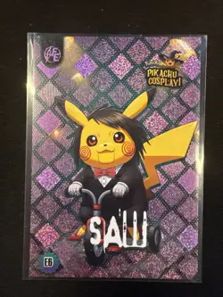 Saw (Pikachu) #E6 - Pink Holo Box Hit Electric Pikachu Cosplay - Pokemon - Image 1