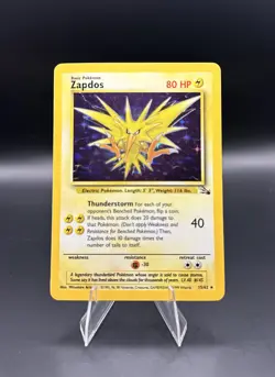 Pokemon TCG Zapdos 30/62 Unlimited Fossil Set Vintage 1999 - Holo - Image 1