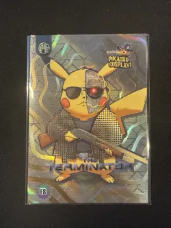 The Terminator (Pikachu) #E8 - Gold Holo Box Hit Electric Cosplay - Pokemon - Image 1