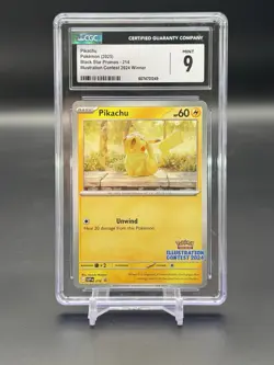 2025 Pokemon Pikachu Black Star Promo Illustration Contest 2024 SVP 214 CGC 9 - Image 1