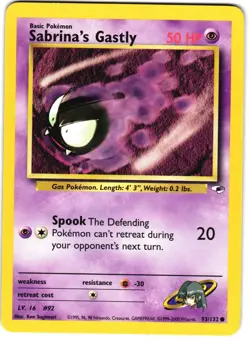 Sabrina's Gastly 93/132 Pokemon Gen 1: Gym Heroes - Image 1