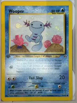 Pokemon TCG Wooper 71/75 Neo Discovery Basic 50 HP - 1st EDITION - Image 1