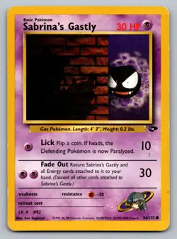 Pokemon TCG Gym Challenge Sabrina's Gastly (96) 096/132 - Image 1