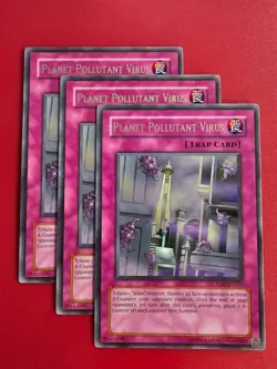 3x Yugioh CRMS-EN080 Planet Pollutant Virus Alien Rare Unlimited NM Near Mint x3 - Image 1