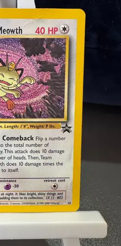 Pokemon Cards: Team Rocket's Meowth 18 Promo Black Star 2000 WOTC: Rare Vintage - Image 3