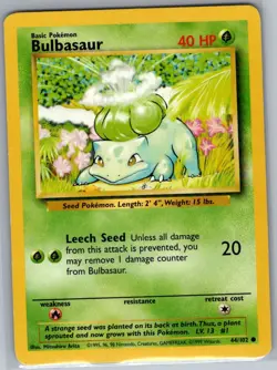 Bulbasaur 44/102 Non Holo Base Set - Pokemon Card - NM - Image 1