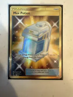Max Potion 164/145 Guardians Rising 2017 Secret Rare Gold Pokemon Card TCG - Image 1