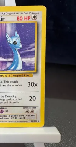 Pokemon Cards: Base Set Rare: Dragonair 18/102 TCG 1999 WOTC Vintage - Image 3
