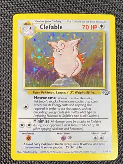 Clefable Jungle Card 1/64 Holo Unlimited Holo Rare Pokemon TCG LP/NM - Image 1