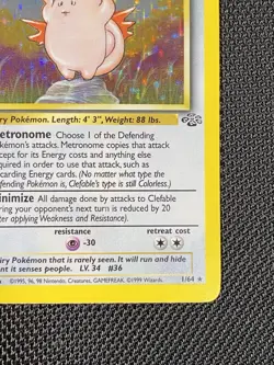 Clefable Jungle Card 1/64 Holo Unlimited Holo Rare Pokemon TCG LP/NM - Image 4