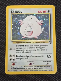 Pokemon TCG: Chansey Holo Rare Card 3/102 Base Set Unlimited VTG WOTC LP - Image 1