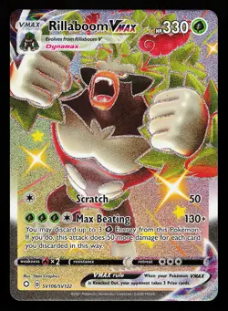 Rillaboom VMAX SV106/SV122 Shiny Holo Rare Shining Fates Pokemon Card - Image 1