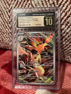 Ethan's Typhlosion Art Rare Card 70/63 SV9a Heatwave Arena PRISTINE CGC 10 - Image 1
