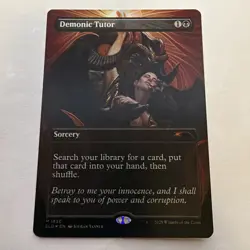 NM MTG RAINBOW FOIL DEMONIC TUTOR - SECRET LAIR ARTIST SERIES KIERAN YANNER - Image 1
