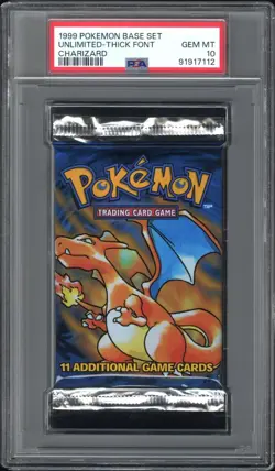 1999 Pokemon Base Set Booster Pack Charizard Sealed Pack PSA 10 Gem Mint - Image 1
