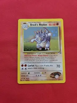 Pokemon: Brock's Rhydon #2/123 Gym Heroes Holo WOTC SWIRL Vintage - LP / NM -C15 - Image 1