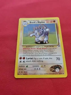 Pokemon: Brock's Rhydon #2/123 Gym Heroes Holo WOTC SWIRL Vintage - LP / NM -C15 - Image 3