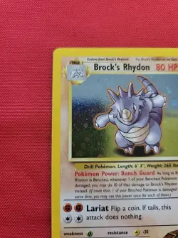 Pokemon: Brock's Rhydon #2/123 Gym Heroes Holo WOTC SWIRL Vintage - LP / NM -C15 - Image 4