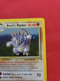 Pokemon: Brock's Rhydon #2/123 Gym Heroes Holo WOTC SWIRL Vintage - LP / NM -C15 - Image 5