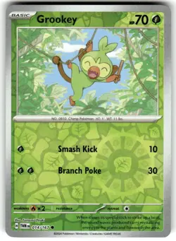 Pokemon - Grookey - 014/167 - Reverse Holo - Twilight Masquerade -NM/M - Image 1