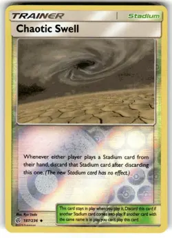 Chaotic Swell #187/236 Sun & Moon - Cosmic Eclipse 2019 Reverse Holo NM Pokemon - Image 1