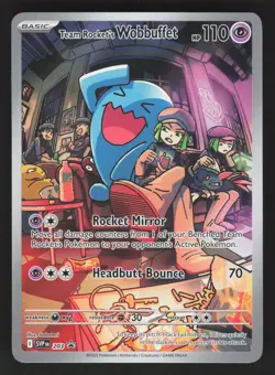 Team Rocket's Wobbuffet 203 Pokemon TCG SV Promo NM - Image 1