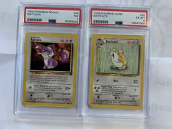 1999 POKEMON GAME BASE SET RATICATE #40 PSA 6 & ROCKET RATTATA #66 PSA 7 🐀❗ - Image 1