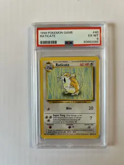 1999 POKEMON GAME BASE SET RATICATE #40 PSA 6 & ROCKET RATTATA #66 PSA 7 🐀❗ - Image 2