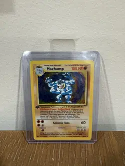 Pokemon TCG Machamp Holo Rare 1st Edition Base Set 8/102 LP - Image 1