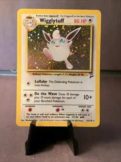 Pokemon TCG Wigglytuff #19/130 Base Set 2 Unlimited Holo Rare WOTC VTG LP - Image 1