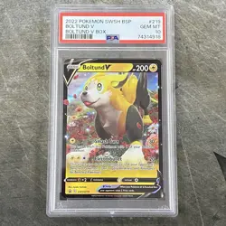 2022 Pokemon SWSH Black Star Promo Boltund V 219 PSA Gem Mint 10 English POP 42! - Image 1