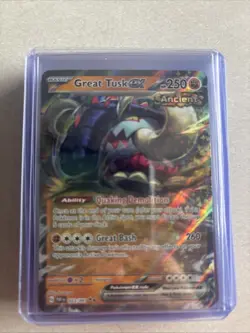 Pokemon TCG Great Tusk ex Scarlet & Violet: Paldean Fates 053/091 Holo Double... - Image 1