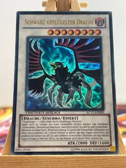 Schwarz Geflugelter Drache AC11-DE003 Ultra Rare Deutsch EX YUGIOH - Image 1