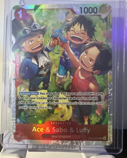 Ace & Sabo & Luffy OP13-007 SR One Piece Carrying On His Will English-Near Mint - Image 1