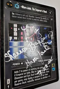 Star Wars CCG Oversized Mara Jade 'The Emperor's Hand' Autograph Promo Card - Image 3