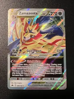 Pokemon Zamazenta V GG54/GG70 Crown Zenith Galarian Gallery Holo Ultra Rare Card - Image 1