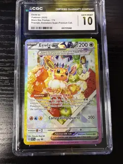 Pokemon Eevee EX 174 Prismatic Evolutions Black Star Promo Card CGC Gem Mint 10 - Image 4