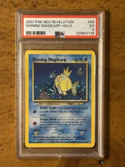 2001 Shining Magikarp Neo Revelation Holo Pokemon Card 66/64 PSA 5 EX RARE TCG - Image 1