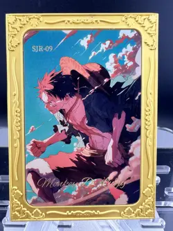 Monkey D. Luffy One Piece Waifu Gold Serial Premium Metal Card - #19/33 Anime - Image 1