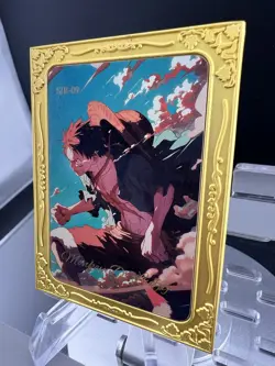 Monkey D. Luffy One Piece Waifu Gold Serial Premium Metal Card - #19/33 Anime - Image 3