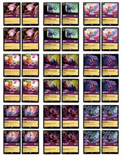 2023 Disney Lorcana Rise of the Floodborn Amethyst Playset lot x9 36 Total Cards - Image 1